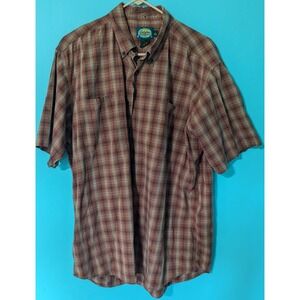 Cabela's Men's Button Up Plaid Shirt Size L/Tall 100% Cotton